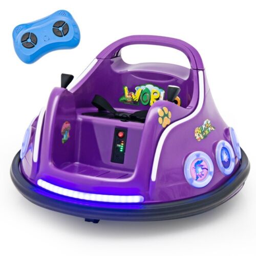 Load image into Gallery viewer, Electric Kids Ride-On Car with Remote Control and Flashing LED Lights - Purple
