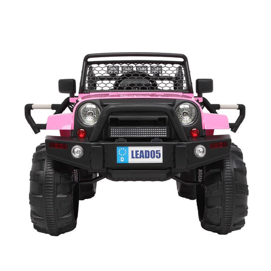 Electric Kids Ride-On Car with Remote Control and LED Music - Pink