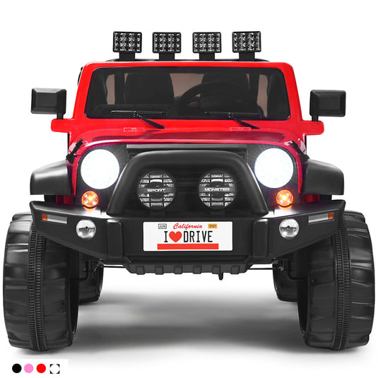 Electric Kids Ride On Car with Remote Control and Music - Storage Box Included