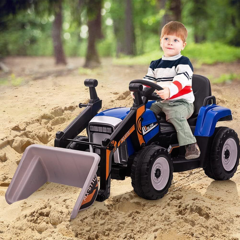 Load image into Gallery viewer, Electric Kids Ride-On Excavator Toy with Remote Control and Lights - Blue
