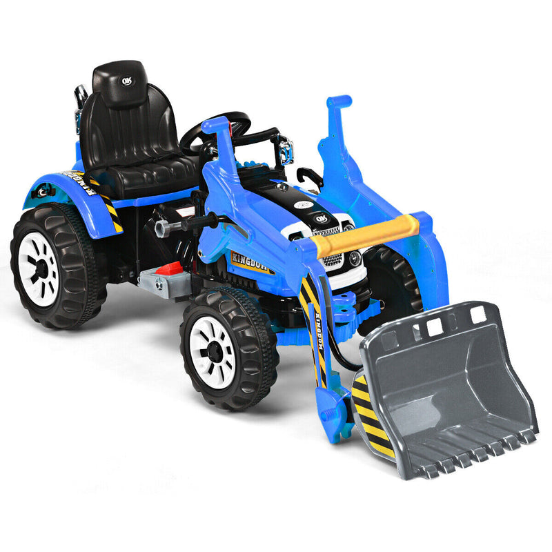 Load image into Gallery viewer, Electric Kids Ride-On Excavator Truck in Blue - Perfect for Toddlers!
