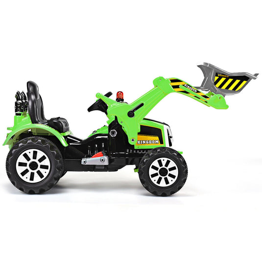 Electric Kids Ride-On Excavator Truck Toy - Green 12V Toddler Vehicle