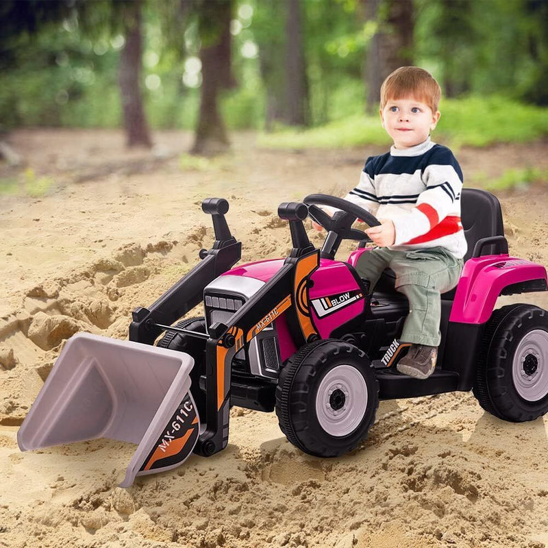 Load image into Gallery viewer, Electric Kids Ride-On Excavator with Remote Control - Rose Red
