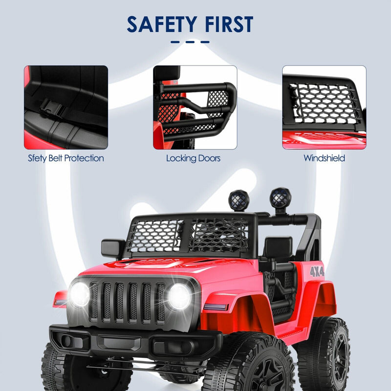 Load image into Gallery viewer, 12V Electric Ride-On JEEP Truck for Kids with LED Lights and Remote Control - USB Compatible
