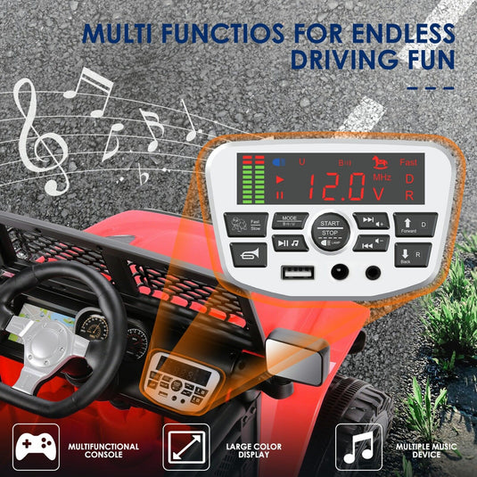 12V Electric Ride-On JEEP Truck for Kids with LED Lights and Remote Control - USB Compatible