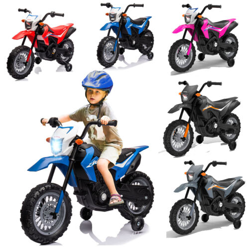 Electric Kids Ride-on Motorcycle with Training Wheel, Headlight, and Sound Effects