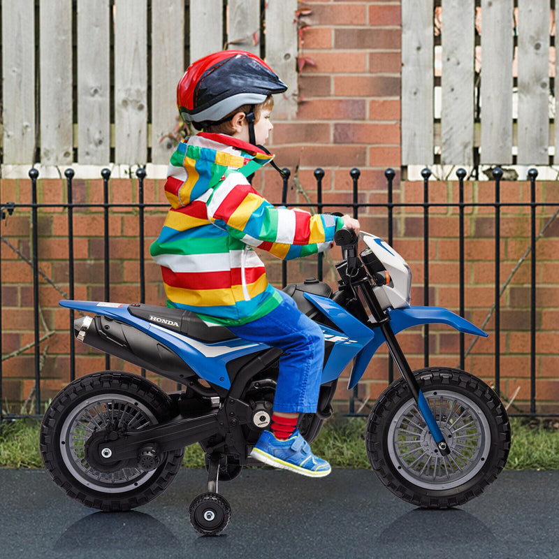 Load image into Gallery viewer, Electric Kids Ride-on Motorcycle with Training Wheel, Headlight, and Sound Effects
