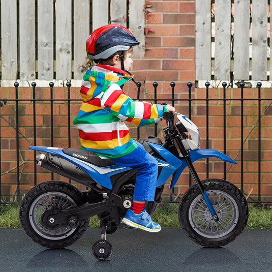 Electric Kids Ride-on Motorcycle with Training Wheel, Headlight, and Sound Effects