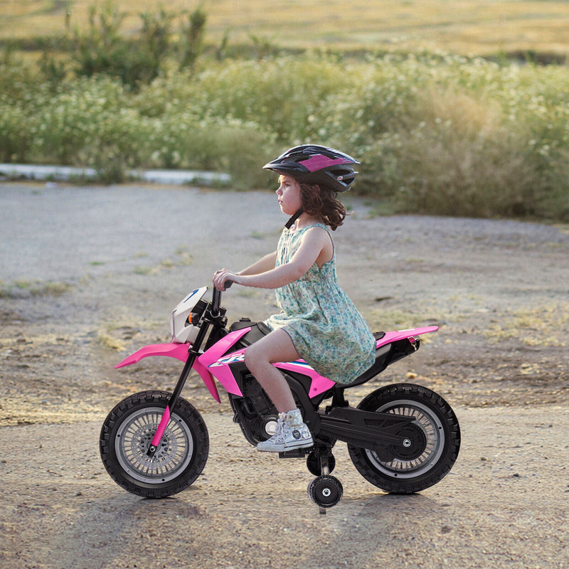 Load image into Gallery viewer, Electric Kids Ride-on Motorcycle with Training Wheel, Headlight, and Sound Effects
