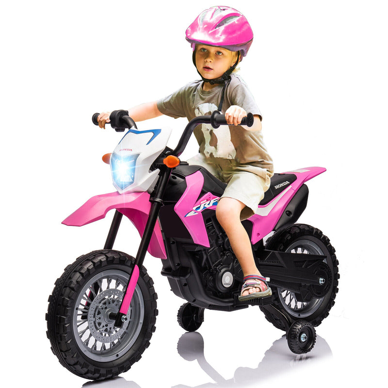 Load image into Gallery viewer, Electric Kids Ride-on Motorcycle with Training Wheel, Headlight, and Sound Effects
