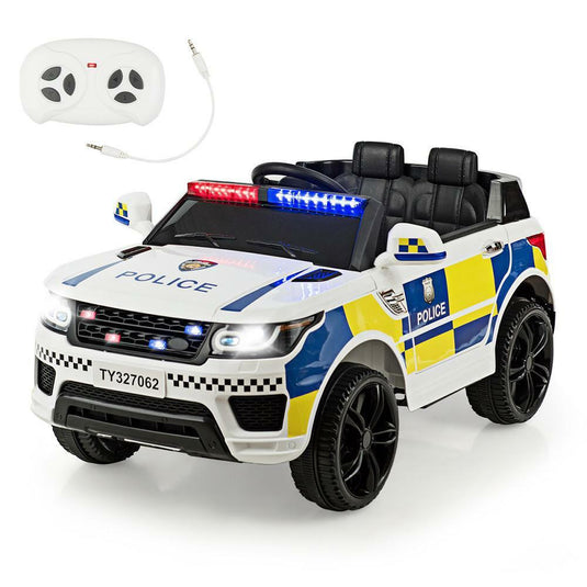 Electric Kids Ride-On Police Car with Remote Control, Music, and Headlights - MP3 Compatible