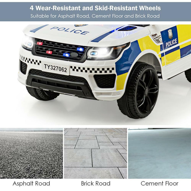 Load image into Gallery viewer, Electric Kids Ride-On Police Car with Remote Control, Music, and Headlights - MP3 Compatible
