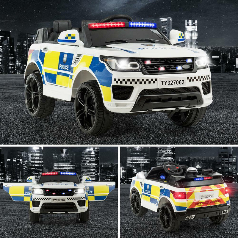 Load image into Gallery viewer, Electric Kids Ride-On Police Car with Remote Control, Music, and Headlights - MP3 Compatible
