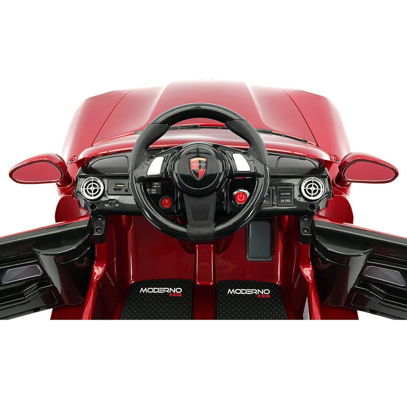 Load image into Gallery viewer, Electric Kids Ride-On Roadster Sports Car with PU Leather Seat, 2 Speeds, Lights, and Remote Control
