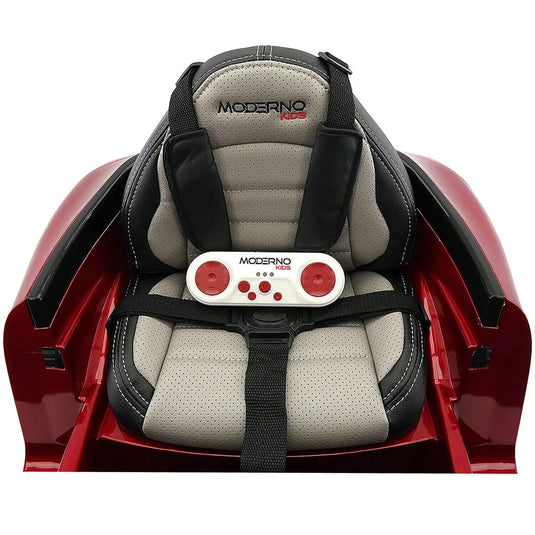 Electric Kids Ride-On Roadster Sports Car with PU Leather Seat, 2 Speeds, Lights, and Remote Control