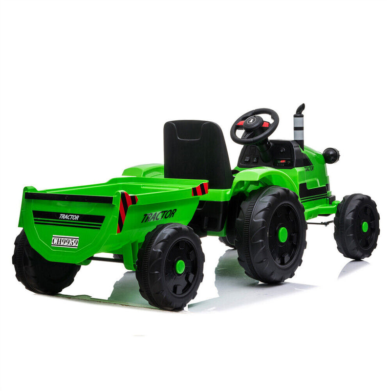 Load image into Gallery viewer, Electric Kids Ride-On Tractor with Trailer and Remote Control - 12V Battery-Powered
