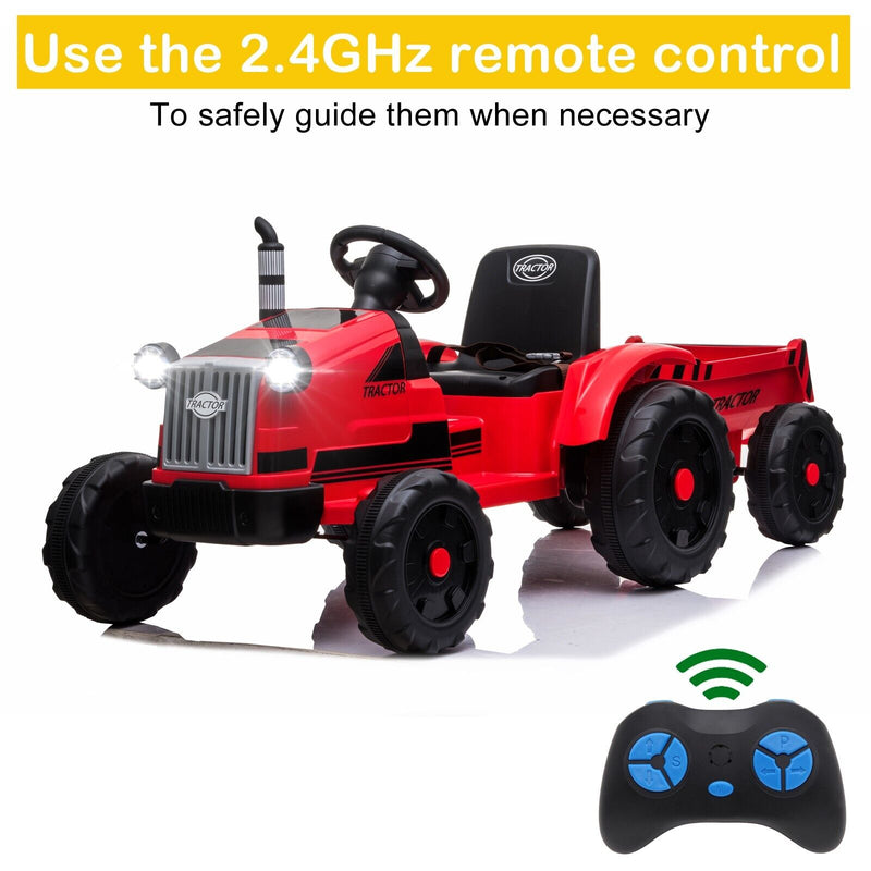 Load image into Gallery viewer, Electric Kids Ride-On Tractor with Trailer Toy - Perfect for Christmas Fun!
