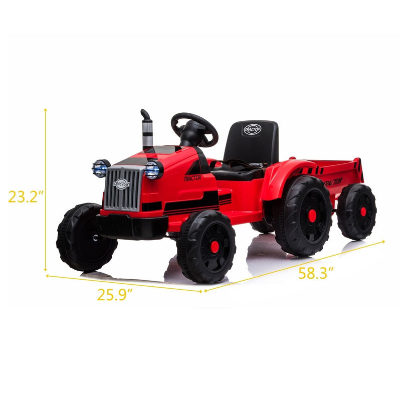 Load image into Gallery viewer, Electric Kids Ride-On Tractor with Trailer Toy - Perfect for Christmas Fun!
