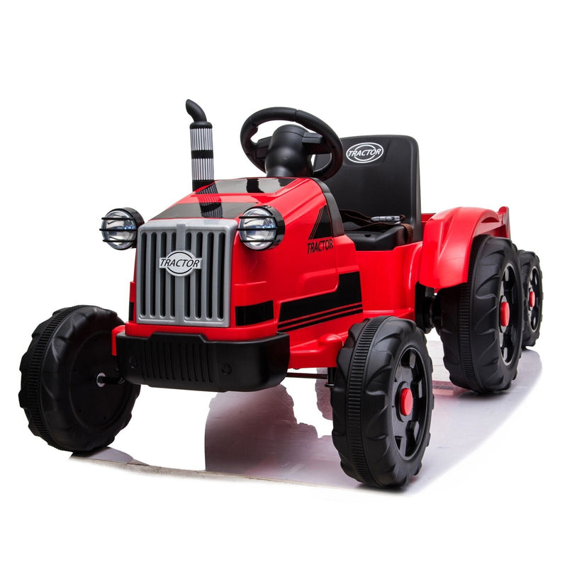 Load image into Gallery viewer, Electric Kids Ride-On Tractor with Trailer Toy - Perfect for Christmas Fun!
