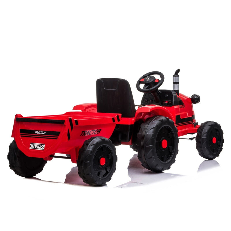 Load image into Gallery viewer, Electric Kids Ride-On Tractor with Trailer Toy - Perfect for Christmas Fun!
