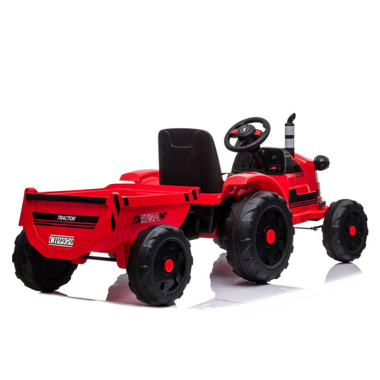 Electric Kids Ride-On Tractor with Trailer Toy - Perfect for Christmas Fun!