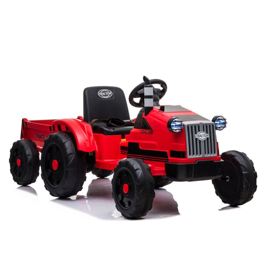 Electric Kids Ride-On Tractor with Trailer Toy - Perfect for Christmas Fun!