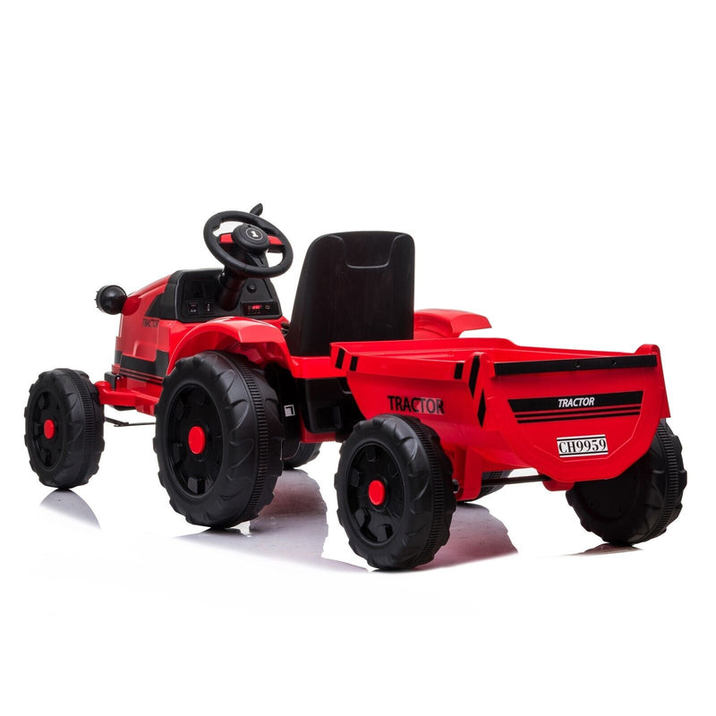Load image into Gallery viewer, Electric Kids Ride-On Tractor with Trailer Toy - Perfect for Christmas Fun!
