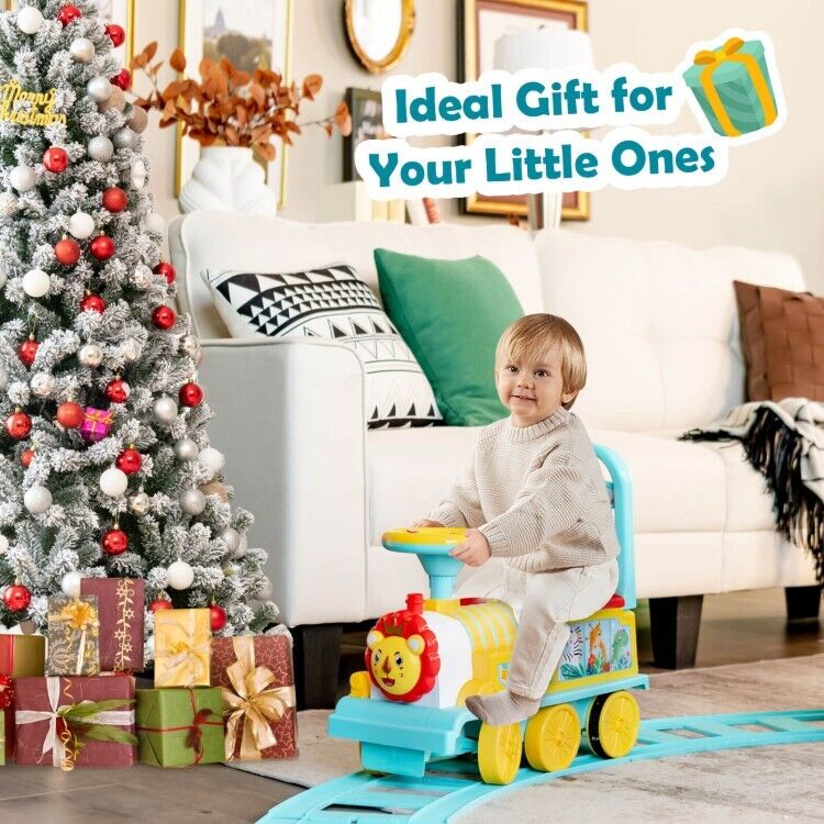 Load image into Gallery viewer, Electric Kids Ride On Train Set with Hidden Storage and 16-Piece Track
