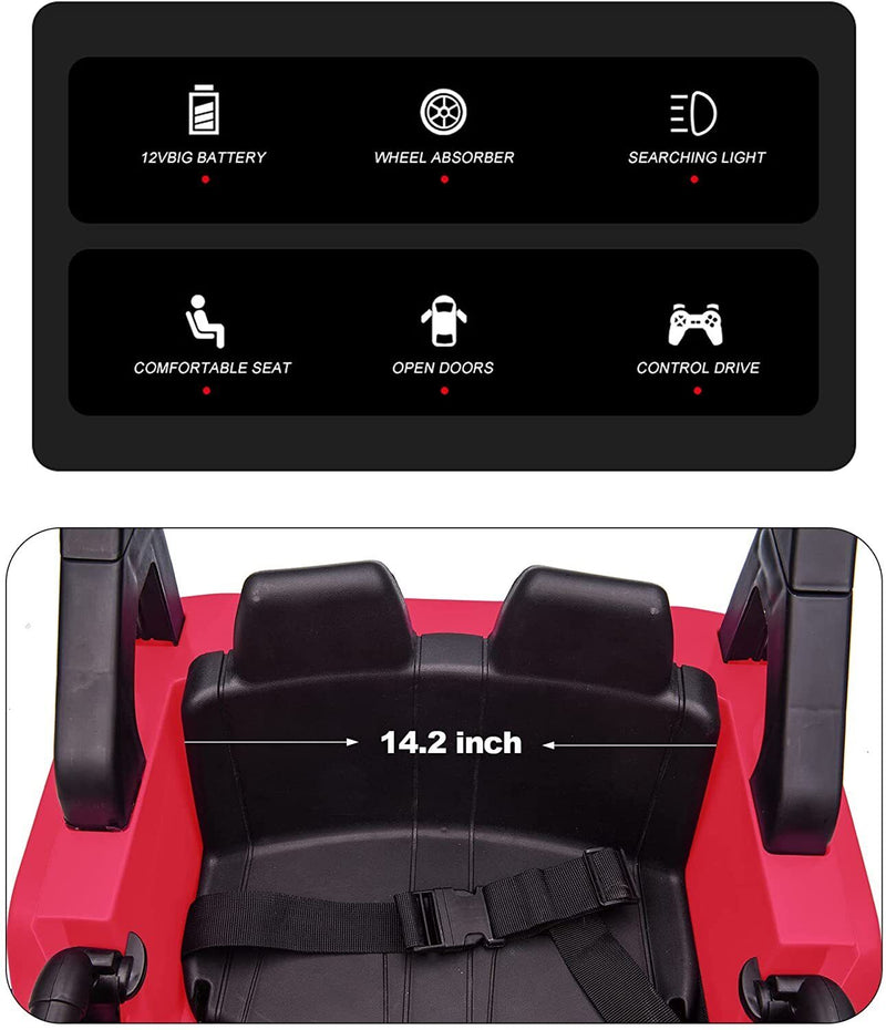 Load image into Gallery viewer, Electric Kids Ride-On Truck with Remote Control and LED Lights - 12V Battery Powered, 1-Seater
