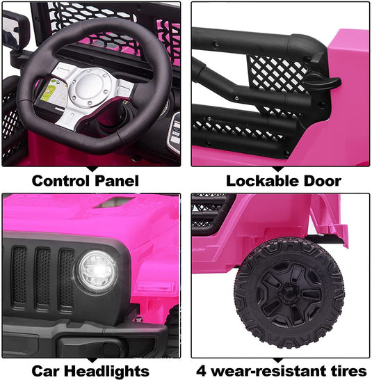 Electric Kids Ride-On Truck with Remote Control and LED Lights - 12V Battery Powered, 1-Seater