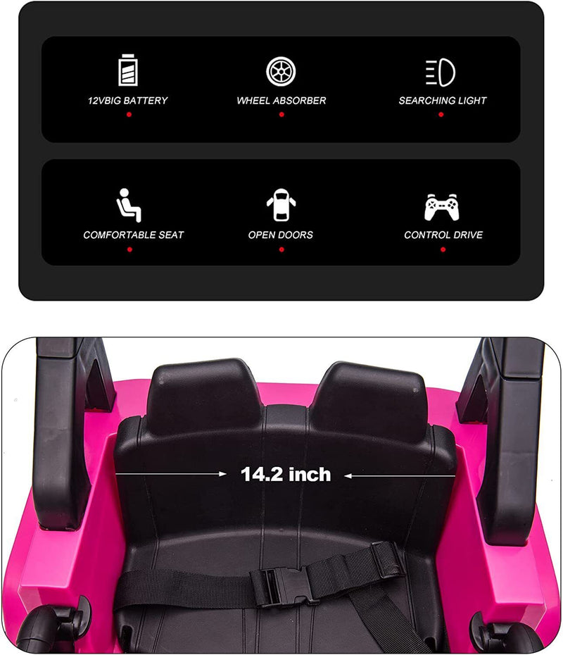 Load image into Gallery viewer, Electric Kids Ride-On Truck with Remote Control and LED Lights - 12V Battery Powered, 1-Seater
