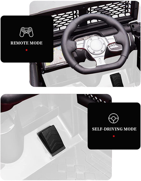 Electric Kids Ride-On Truck with Remote Control and LED Lights - 12V Battery Powered, 1-Seater