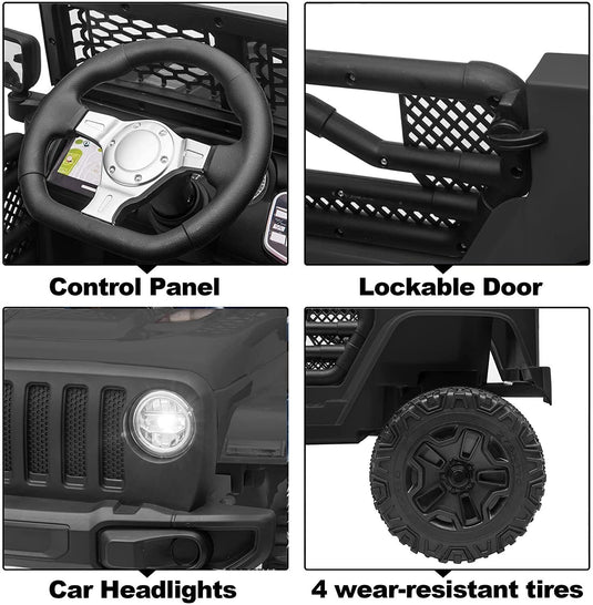 Electric Kids Ride-On Truck with Remote Control and LED Lights - 12V Battery Powered, 1-Seater