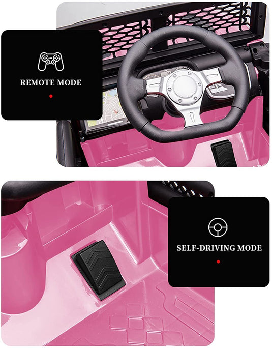 Electric Kids Ride-On Truck with Remote Control and LED Lights - 12V Battery Powered, 1-Seater