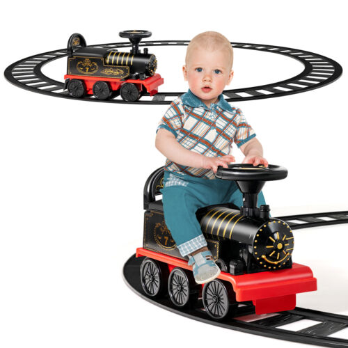 Load image into Gallery viewer, Electric Kids Train Toy with Unique Design &amp; Stickers - Black
