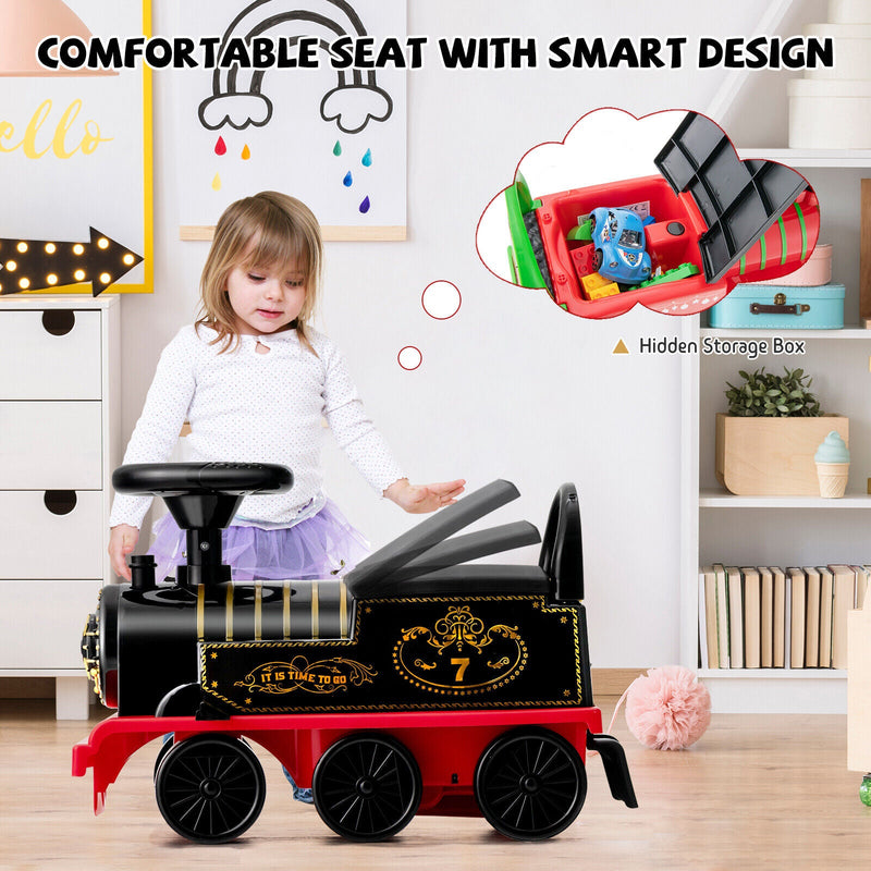 Load image into Gallery viewer, Electric Kids Train Toy with Unique Design &amp; Stickers - Black
