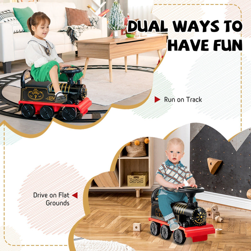 Load image into Gallery viewer, Electric Kids Train Toy with Unique Design &amp; Stickers - Black
