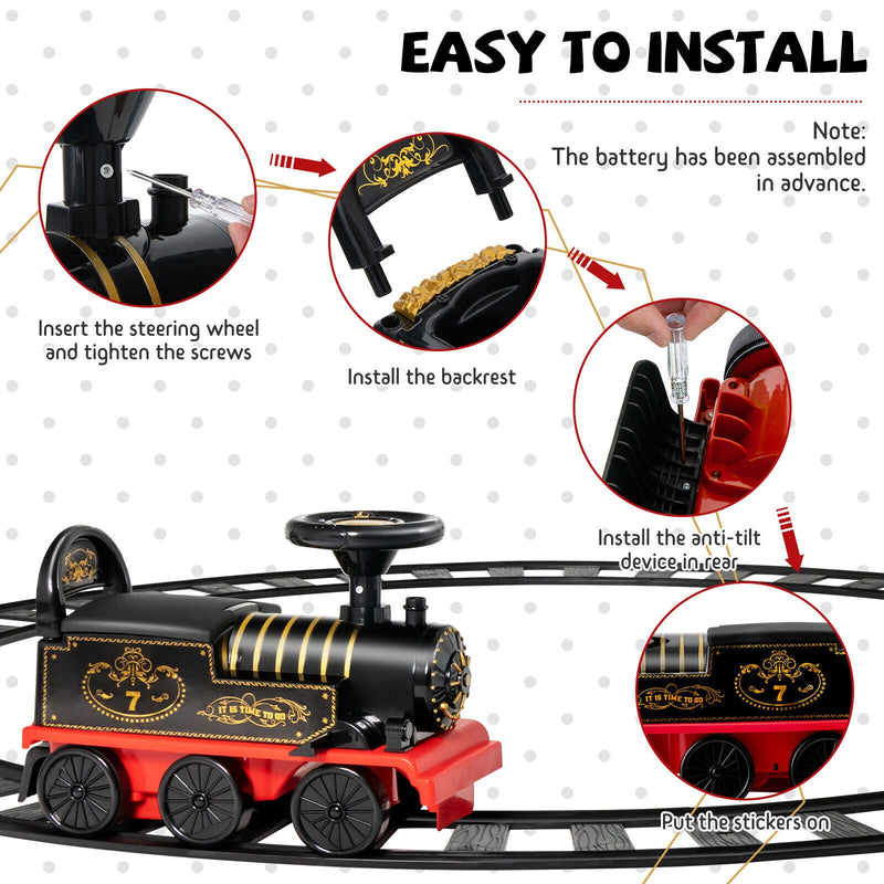 Load image into Gallery viewer, Electric Kids Train Toy with Unique Design &amp; Stickers - Black

