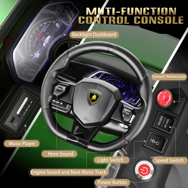 Load image into Gallery viewer, Electric Lamborghini Ride On Car for Kids with Remote Control and MP3 - Perfect Gift for Boys and Girls (12V)
