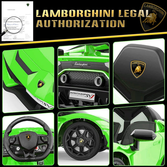 Electric Lamborghini Ride On Car for Kids with Remote Control and MP3 - Perfect Gift for Boys and Girls (12V)