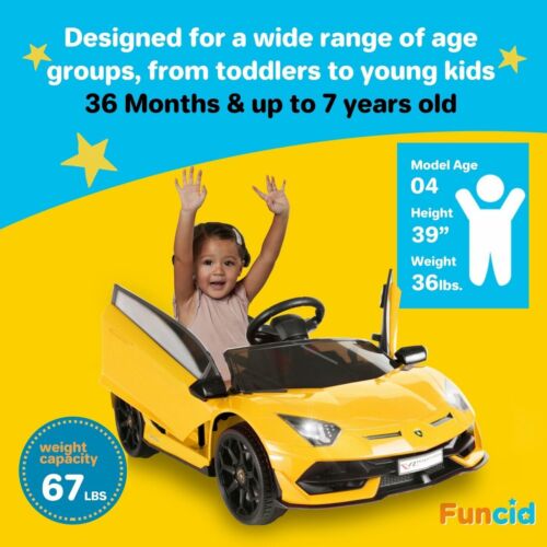 Load image into Gallery viewer, Electric Lamborghini Ride-On Car for Kids with Remote Control and MP3 Player - 12V Toy for Children
