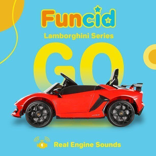 Electric Lamborghini Ride-On Car for Kids with Remote Control and MP3 Player - Perfect Gift for Children in the US