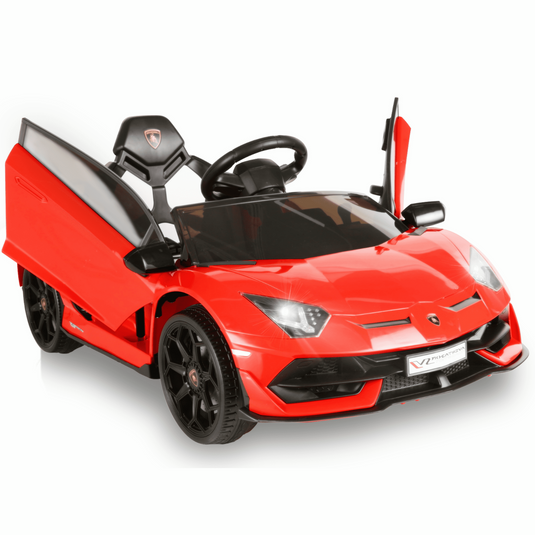 Electric Lamborghini Ride-On Car for Kids with Remote Control, LED Lights, and MP3 Player - 3 Speed Options