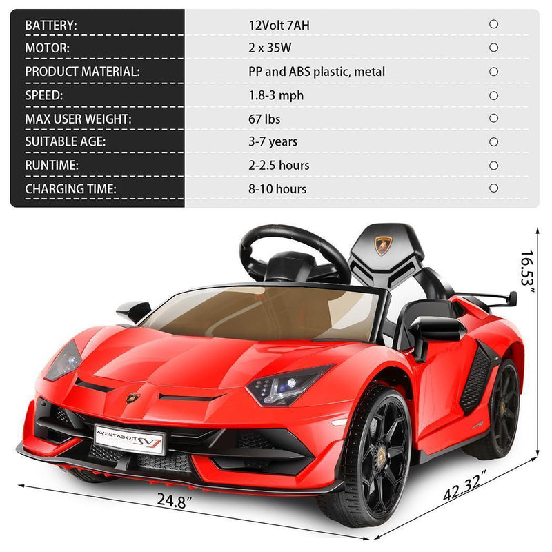 Load image into Gallery viewer, Electric Lamborghini Ride-On Car for Kids with Remote Control and MP3 Player - Perfect Gift for Kids
