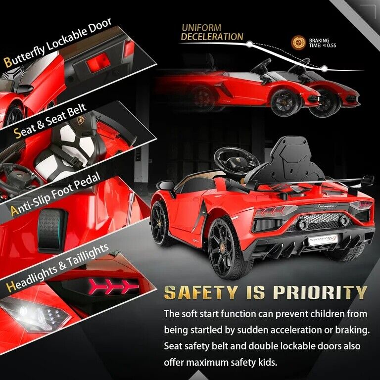 Load image into Gallery viewer, Licensed Lamborghini Electric Ride-On Car for Kids with Remote Control, MP3 and USB Connectivity
