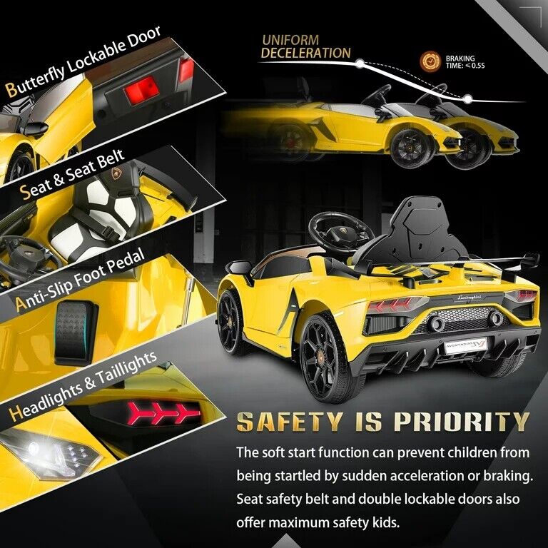 Load image into Gallery viewer, Licensed Lamborghini Electric Ride-On Car for Kids with Remote Control, MP3 and USB Connectivity
