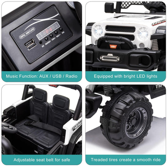 Electric Off-Road Truck for Kids with LED Lights - 12V 4.5AH Battery Powered Ride On Toy