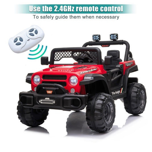 Electric Off-Road Truck for Kids with LED Lights - 12V 4.5AH Battery Powered Ride On Toy