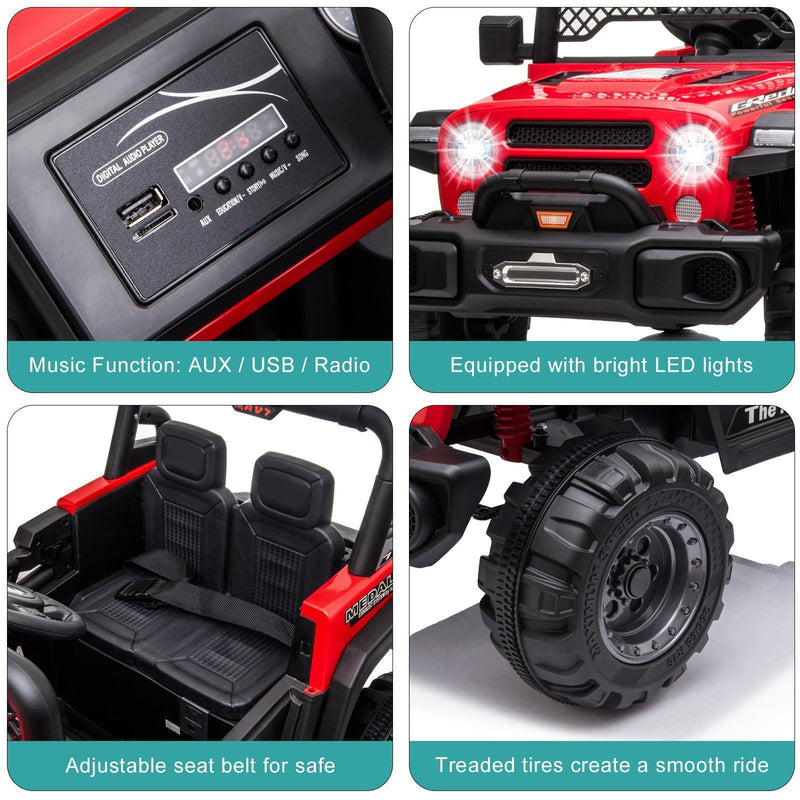 Load image into Gallery viewer, Electric Off-Road Truck for Kids with LED Lights - 12V 4.5AH Battery Powered Ride On Toy
