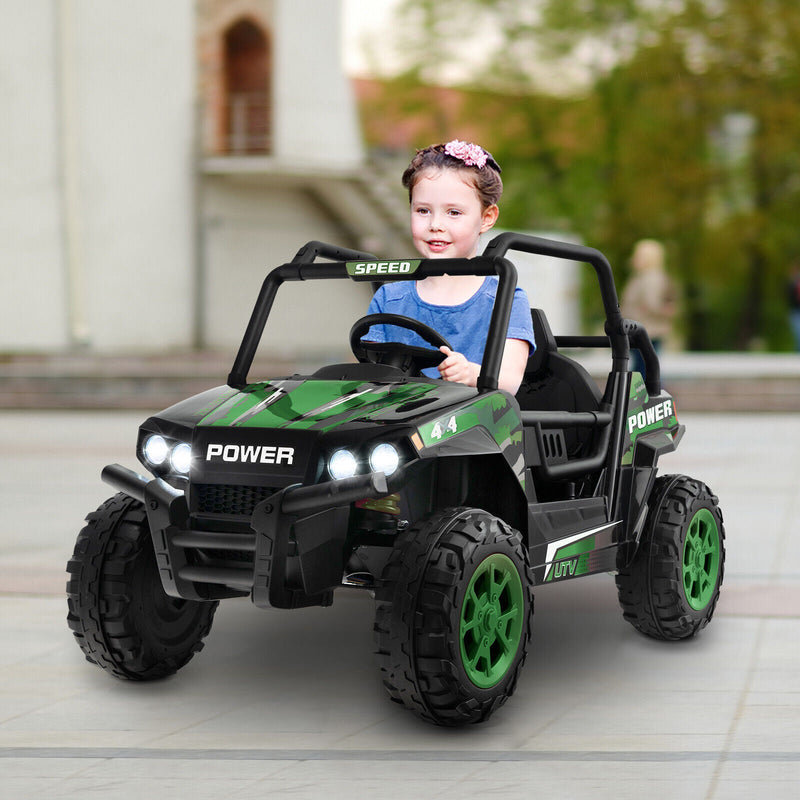Load image into Gallery viewer, Electric Off-Road UTV Ride-On Truck for Kids with Remote Control, LED Lights, and Music - Green
